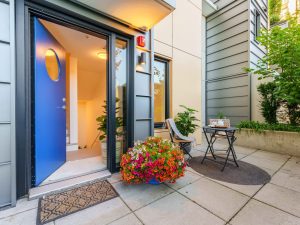 North Vancouver Townhouse for Sale Lynnmour – WINFORD Private Front Entrance Blue Door