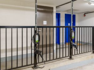 North Vancouver Townhouse for Sale Lynnmour – WINFORD Building Entry Staircase and Blue Doors