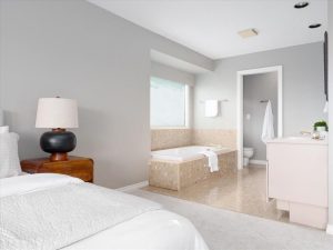 Kitchen island of 3965 Braemar Place, Upper Lonsdale North Vancouver home listed by Parham Baghaie, Cheng Parham Realty Group.