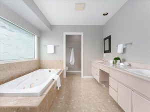 Vanity area of 3965 Braemar Place, Upper Lonsdale North Vancouver home listed by Parham Baghaie, Cheng Parham Realty Group.